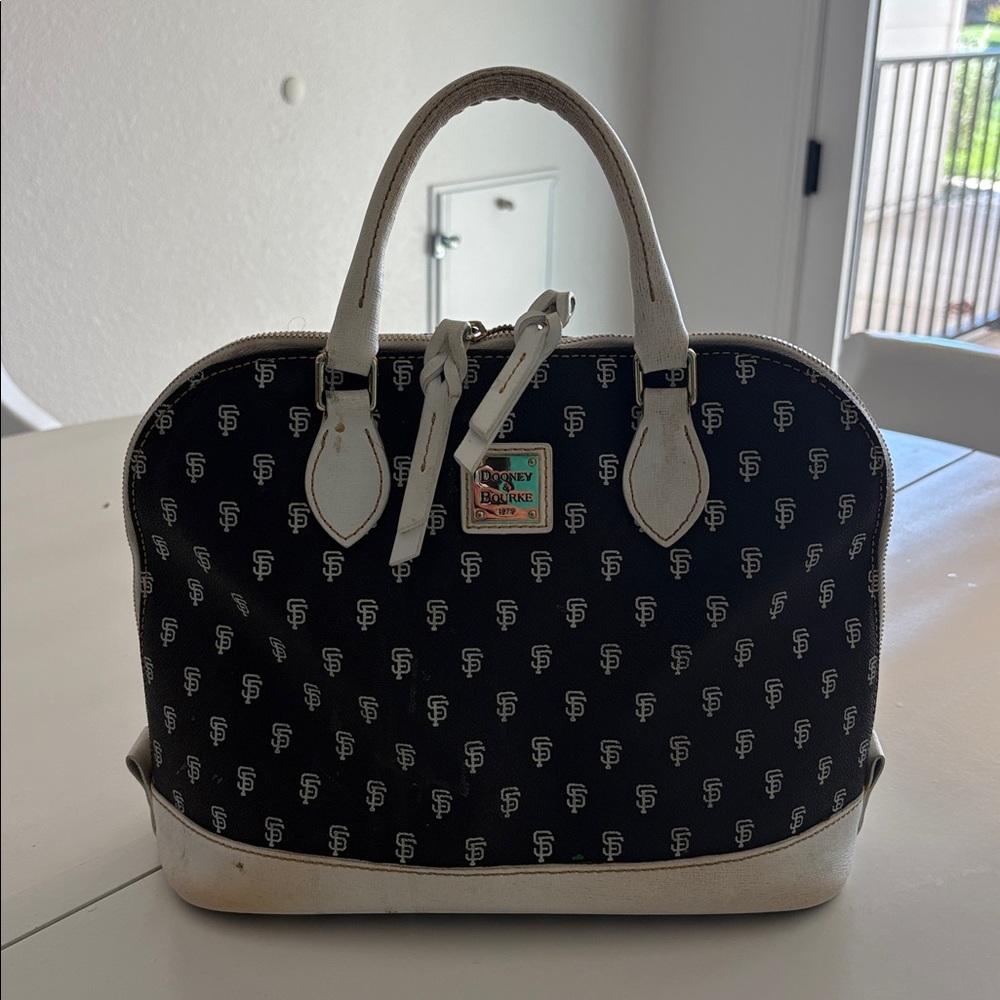 Dooney & Bourke Black and Cream Satchel